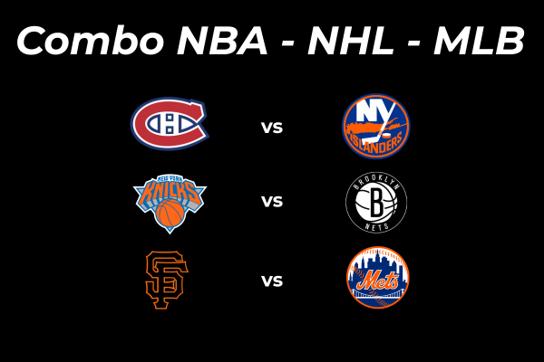 Trio sportifs Canadiens vs Islanders, Knicks vs Nets et Mets vs Giants