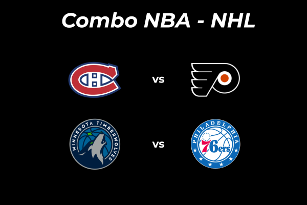 Combo Canadiens vs Flyers et 7sixers vs Timberwolves